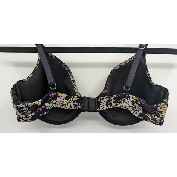 Luleh Bra Women’s 36B Black Colorful Floral Lightly Lined - Picture 4 of 6